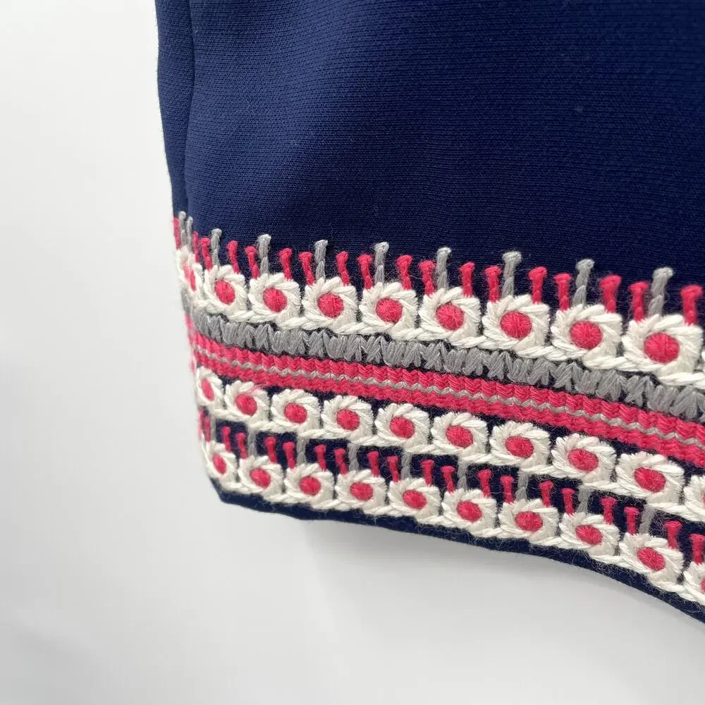 VINEYARD VINES Navy Embroidered Mini Skirt // 4